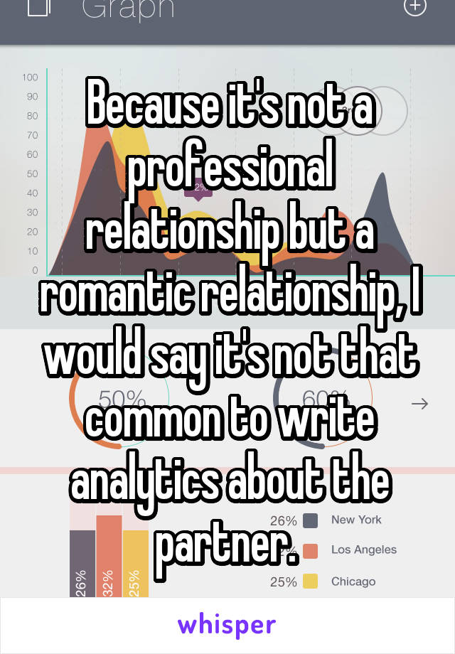 Because it's not a professional relationship but a romantic relationship, I would say it's not that common to write analytics about the partner. 