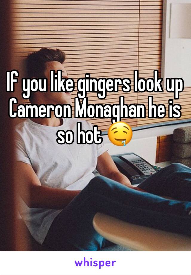 If you like gingers look up Cameron Monaghan he is so hot 🤤