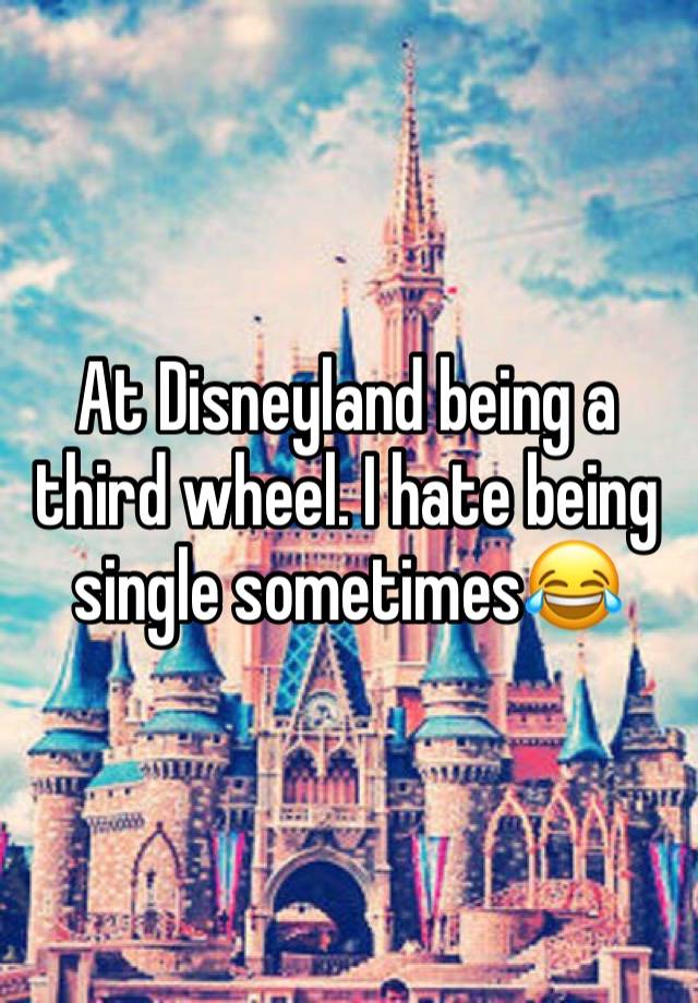 At Disneyland being a third wheel. I hate being single sometimes😂