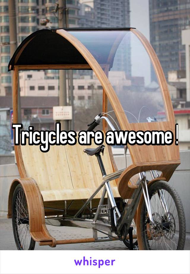 Tricycles are awesome !