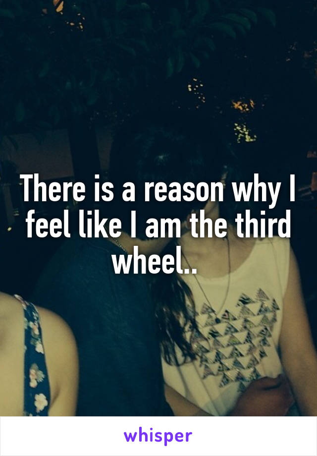 There is a reason why I feel like I am the third wheel.. 