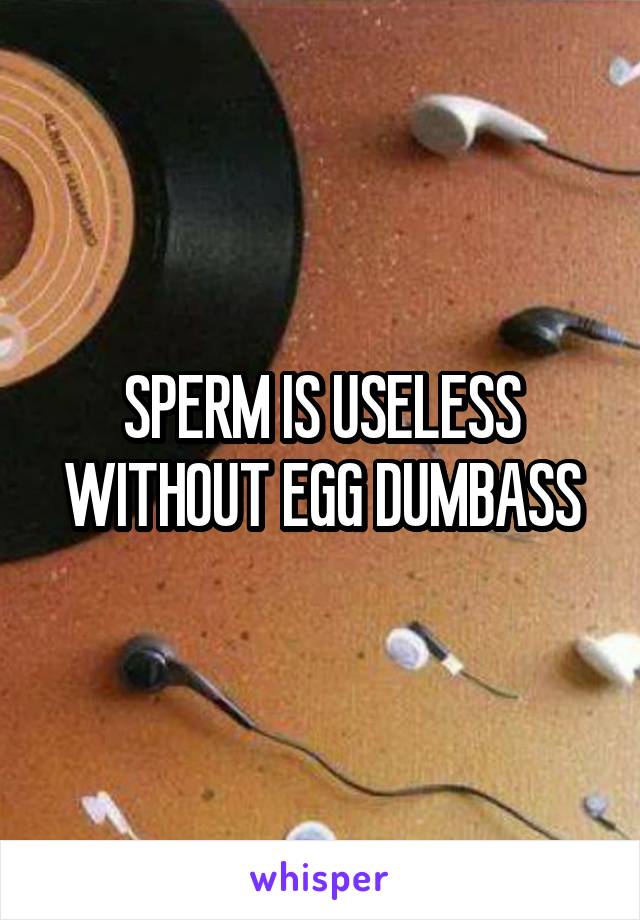 SPERM IS USELESS WITHOUT EGG DUMBASS