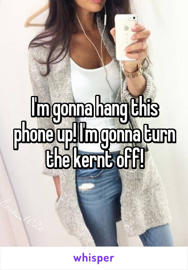 I'm gonna hang this phone up! I'm gonna turn the kernt off!