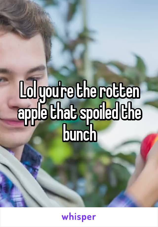 Lol you're the rotten apple that spoiled the bunch