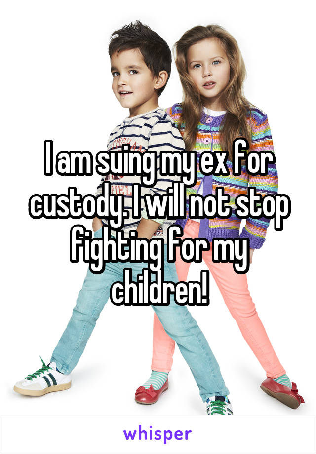 I am suing my ex for custody. I will not stop fighting for my children!
