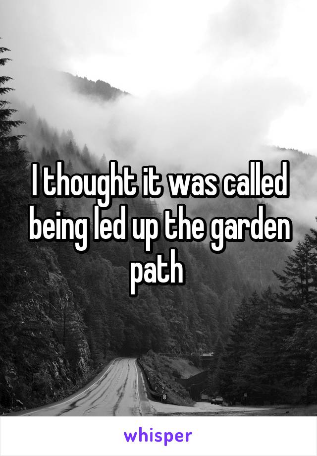 I thought it was called being led up the garden path 