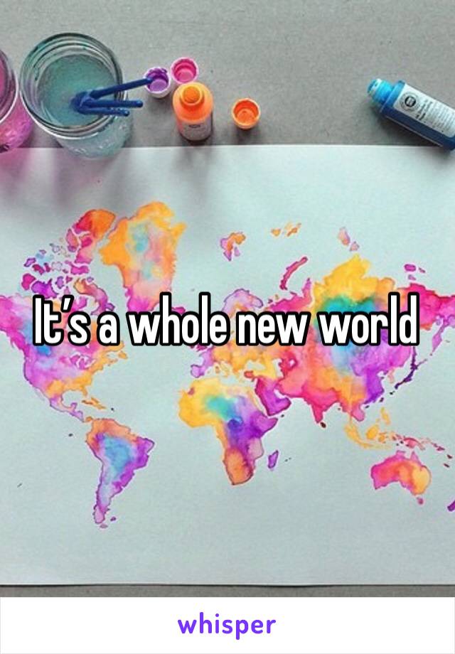 It’s a whole new world 