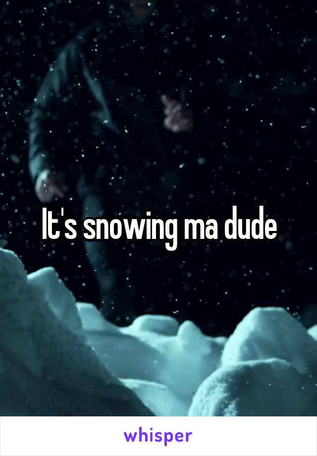 It's snowing ma dude