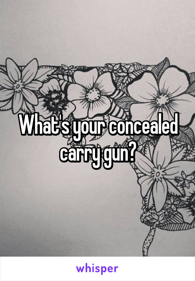 What's your concealed carry gun?