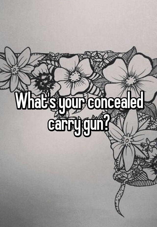 What's your concealed carry gun?