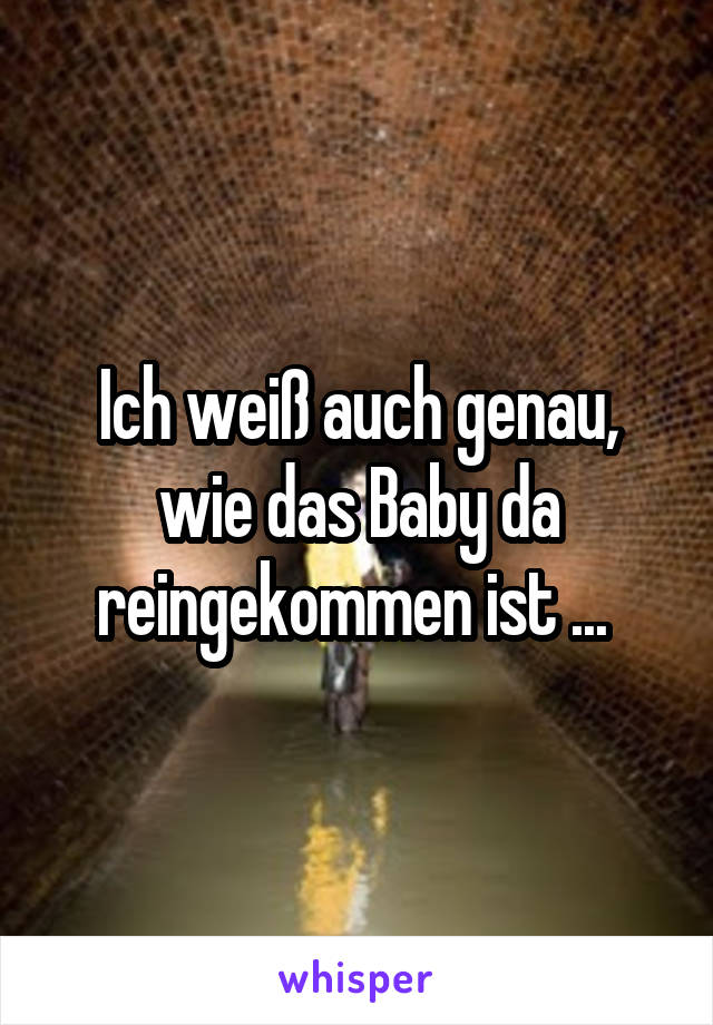 Ich weiß auch genau, wie das Baby da reingekommen ist ... 