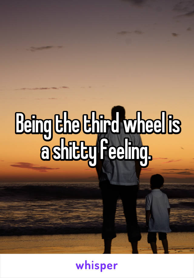 Being the third wheel is a shitty feeling. 