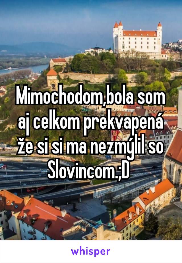 Mimochodom,bola som aj celkom prekvapená že si si ma nezmýlil so Slovincom.;D 