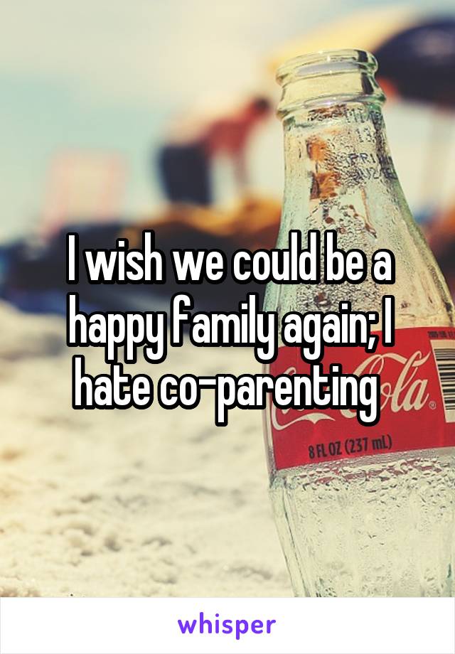 I wish we could be a happy family again; I hate co-parenting 