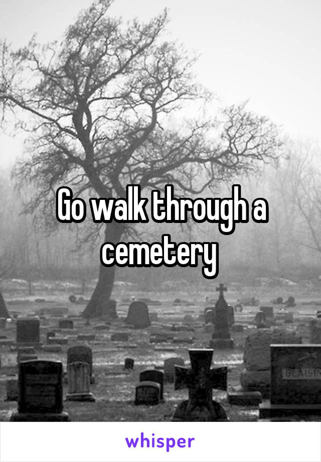 Go walk through a cemetery 