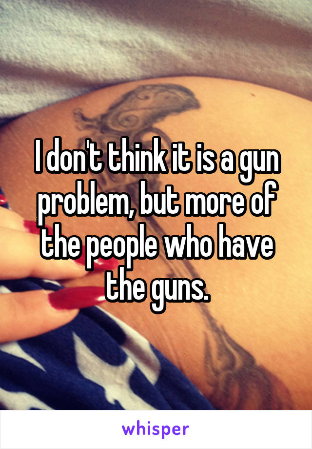 I don't think it is a gun problem, but more of the people who have the guns.