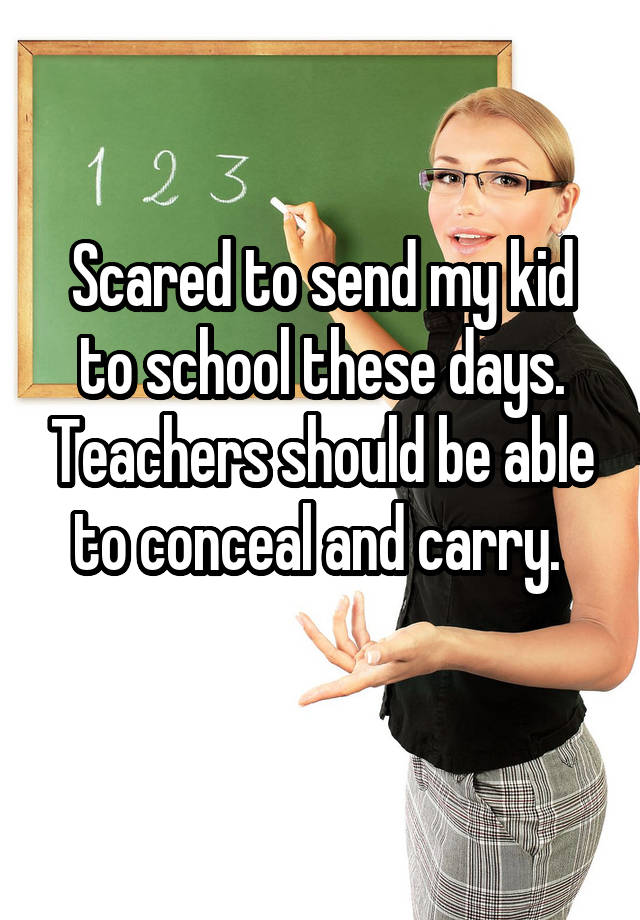 Scared to send my kid to school these days. Teachers should be able to conceal and carry. 
