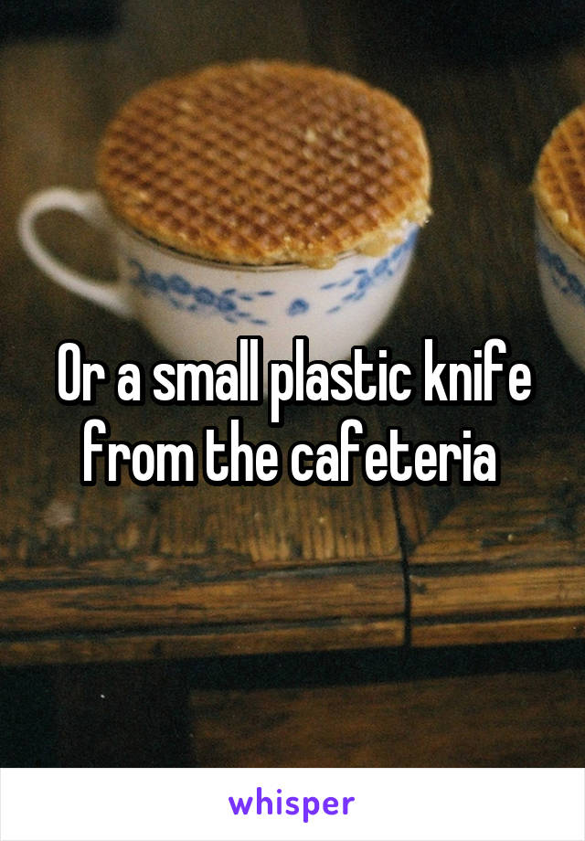 Or a small plastic knife from the cafeteria 