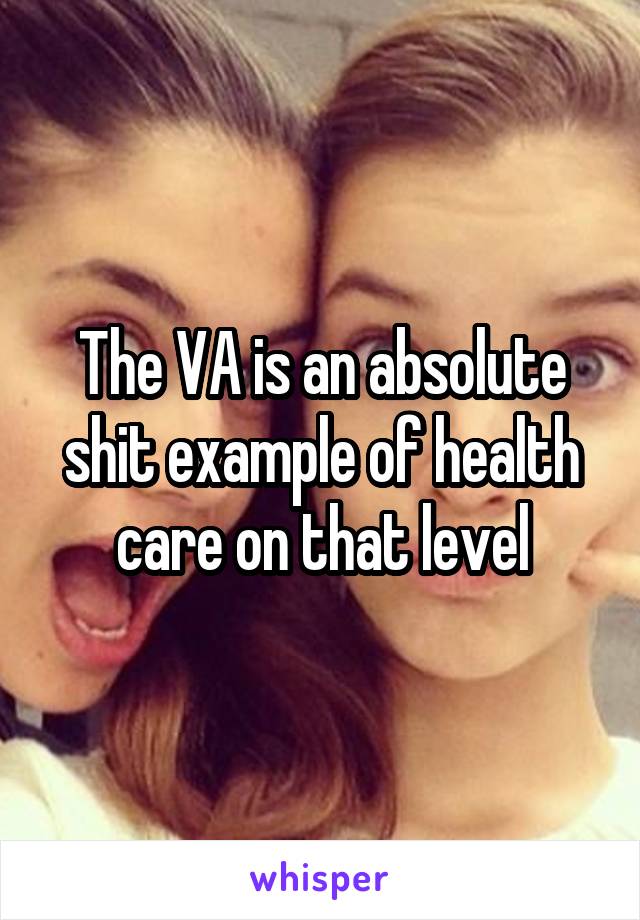 The VA is an absolute shit example of health care on that level