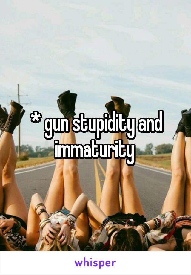 * gun stupidity and immaturity 