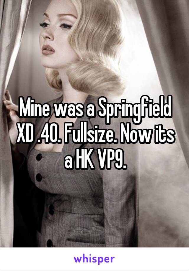 Mine was a Springfield XD .40. Fullsize. Now its a HK VP9.