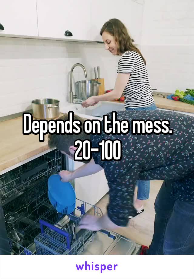 Depends on the mess. 20-100