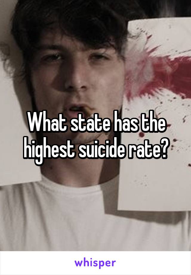 What state has the highest suicide rate?