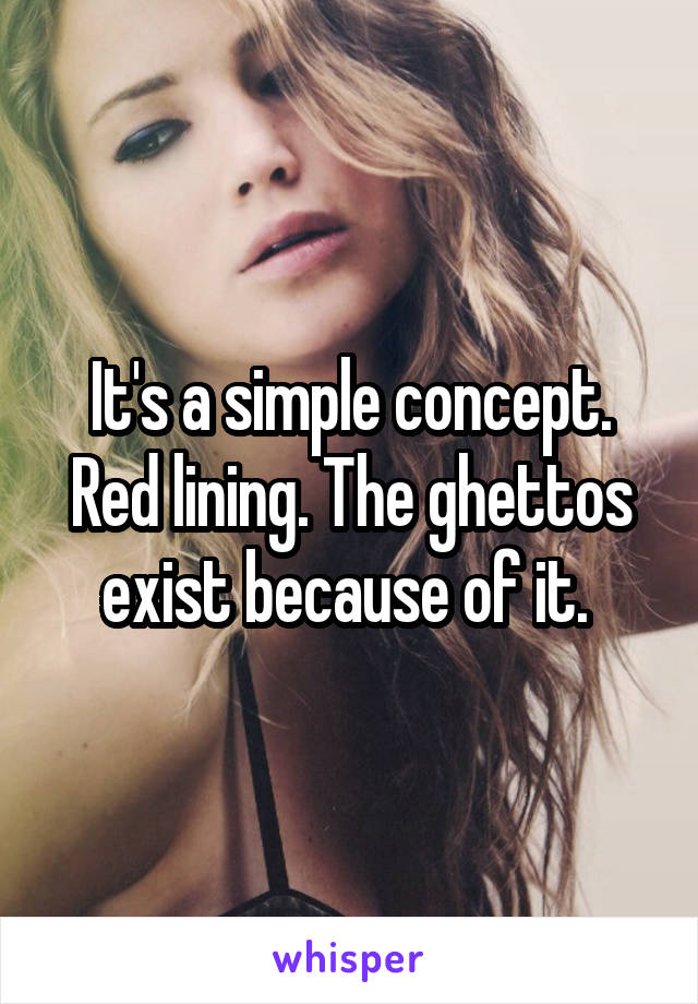 It's a simple concept. Red lining. The ghettos exist because of it. 