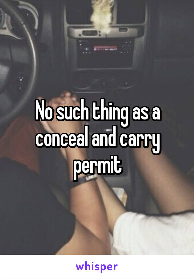 No such thing as a conceal and carry permit