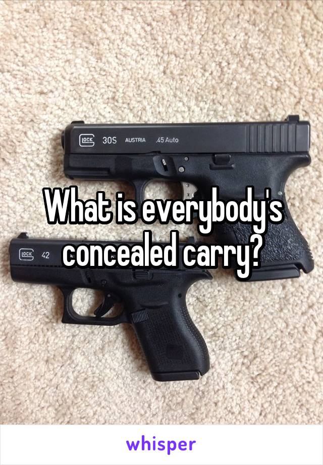 What is everybody's concealed carry?