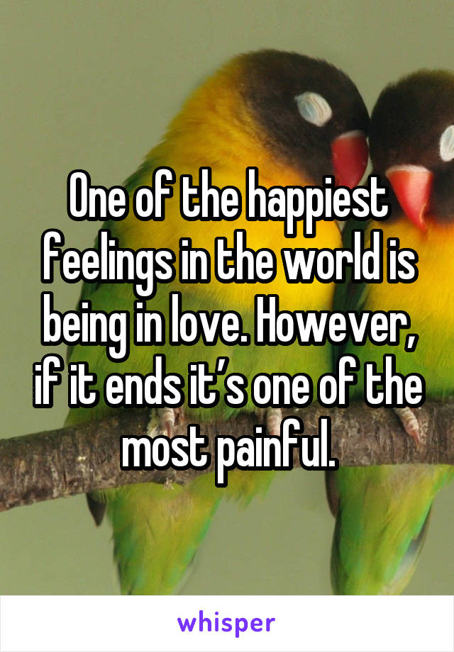 One of the happiest feelings in the world is being in love. However, if it ends it’s one of the most painful.