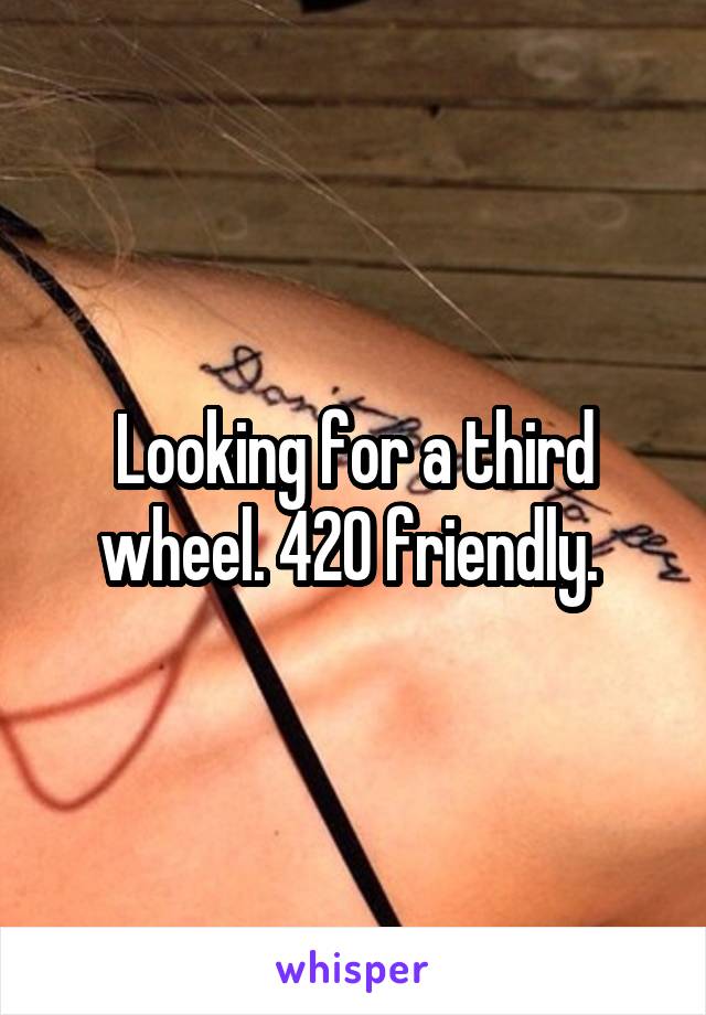 Looking for a third wheel. 420 friendly. 