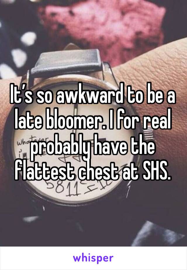 It’s so awkward to be a late bloomer. I for real probably have the flattest chest at SHS.