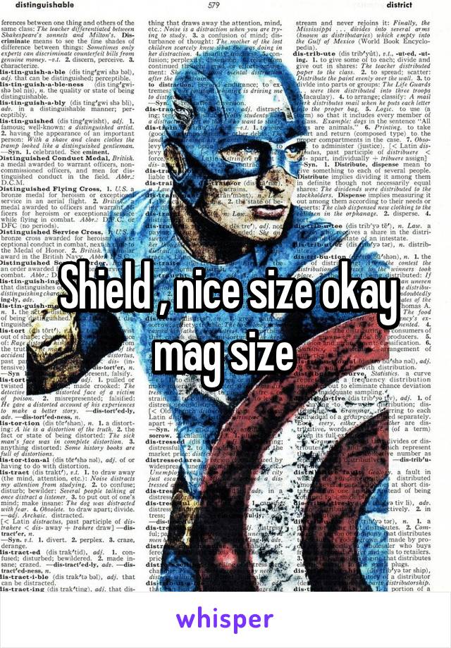 Shield , nice size okay mag size 