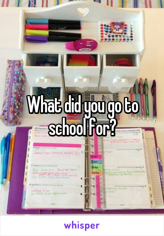 What did you go to school for?