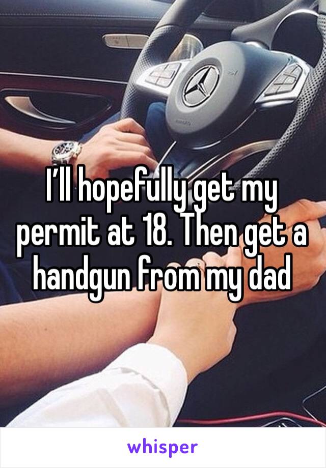 I’ll hopefully get my permit at 18. Then get a handgun from my dad 