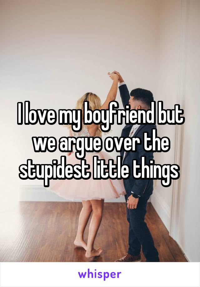 I love my boyfriend but we argue over the stupidest little things 