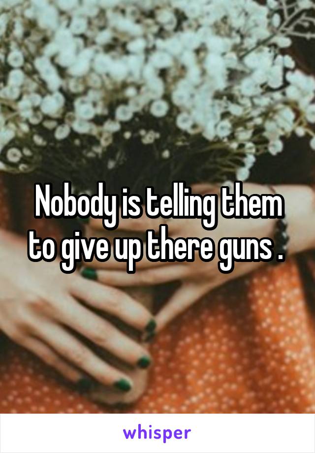 Nobody is telling them to give up there guns . 