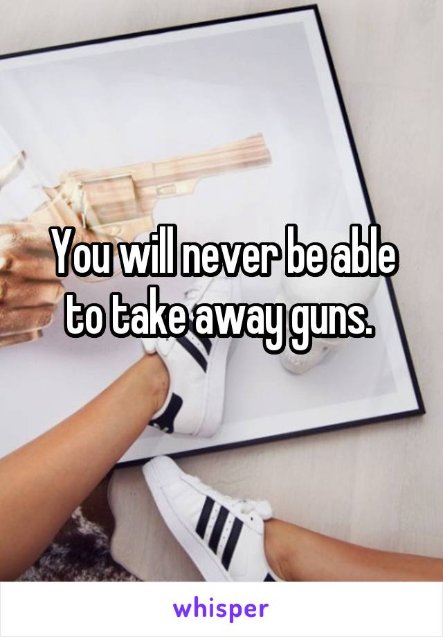 You will never be able to take away guns. 
