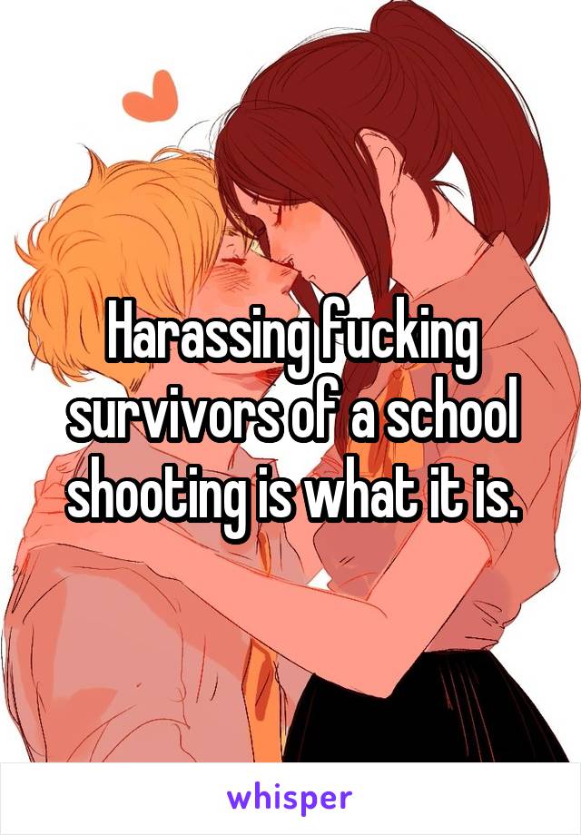 Harassing fucking survivors of a school shooting is what it is.