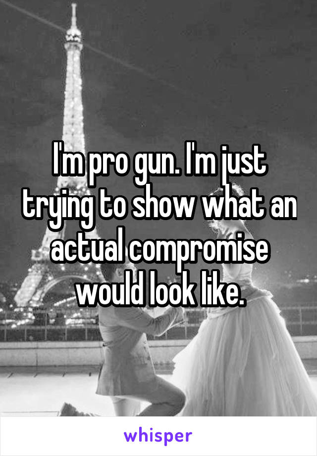 I'm pro gun. I'm just trying to show what an actual compromise would look like.