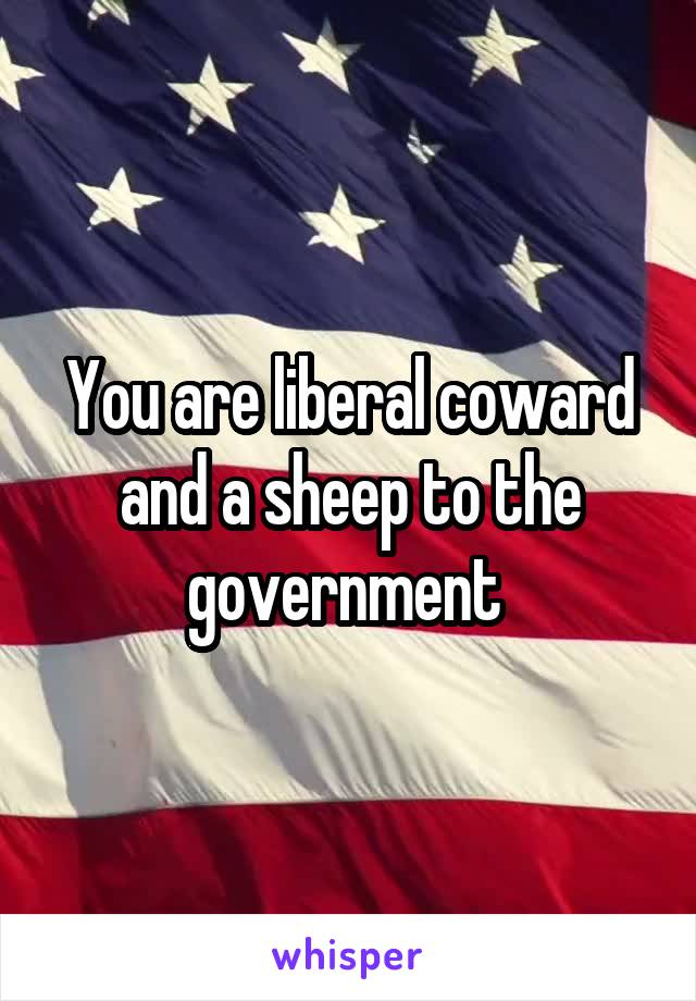 You are liberal coward and a sheep to the government 