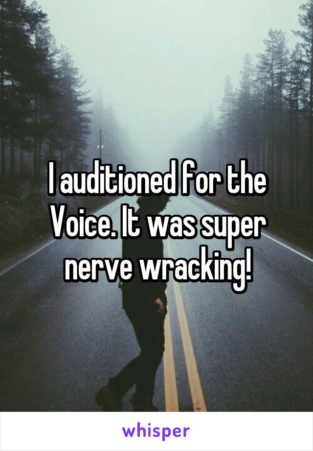 I auditioned for the Voice. It was super nerve wracking!