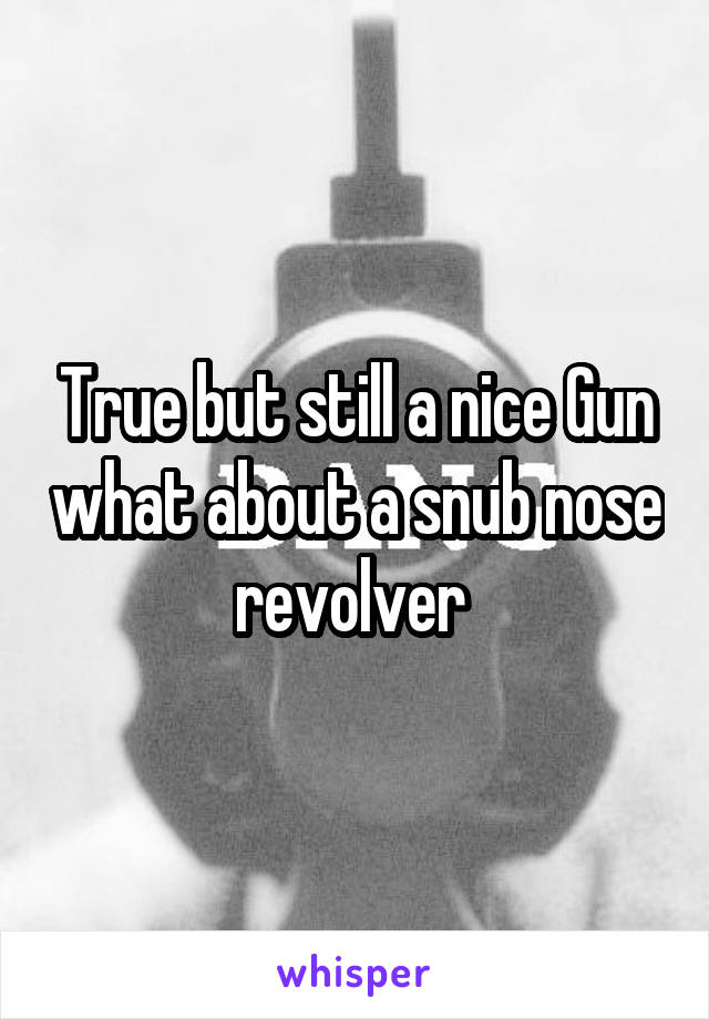 True but still a nice Gun what about a snub nose revolver 