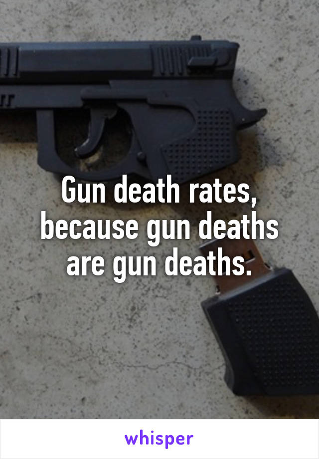 Gun death rates, because gun deaths are gun deaths.