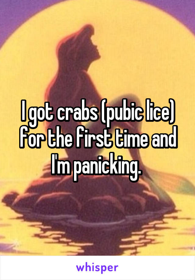 I got crabs (pubic lice) for the first time and I'm panicking. 