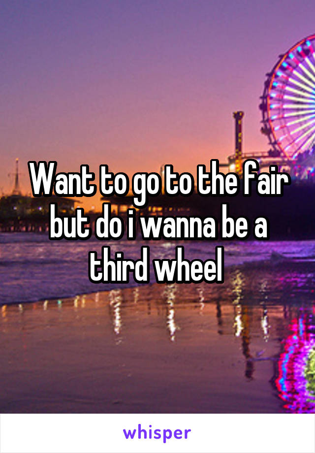 Want to go to the fair but do i wanna be a third wheel 