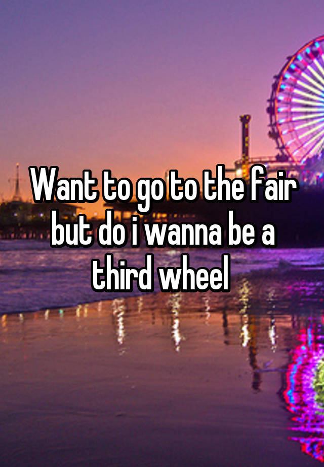 Want to go to the fair but do i wanna be a third wheel 