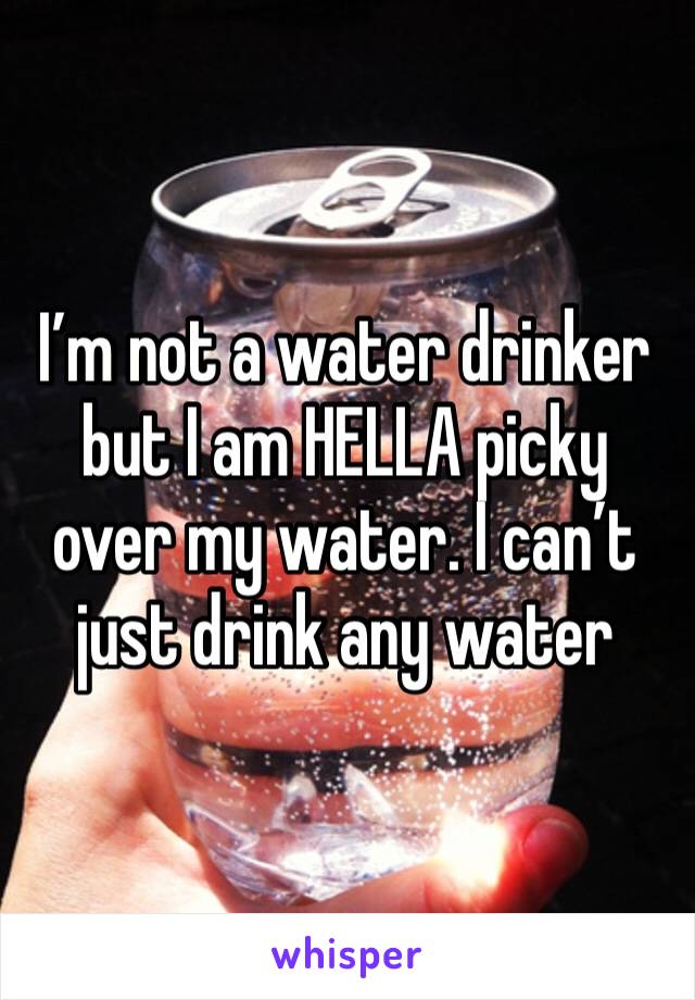 I’m not a water drinker but I am HELLA picky over my water. I can’t just drink any water