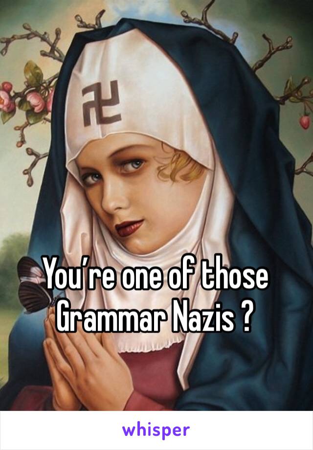 You’re one of those Grammar Nazis ?